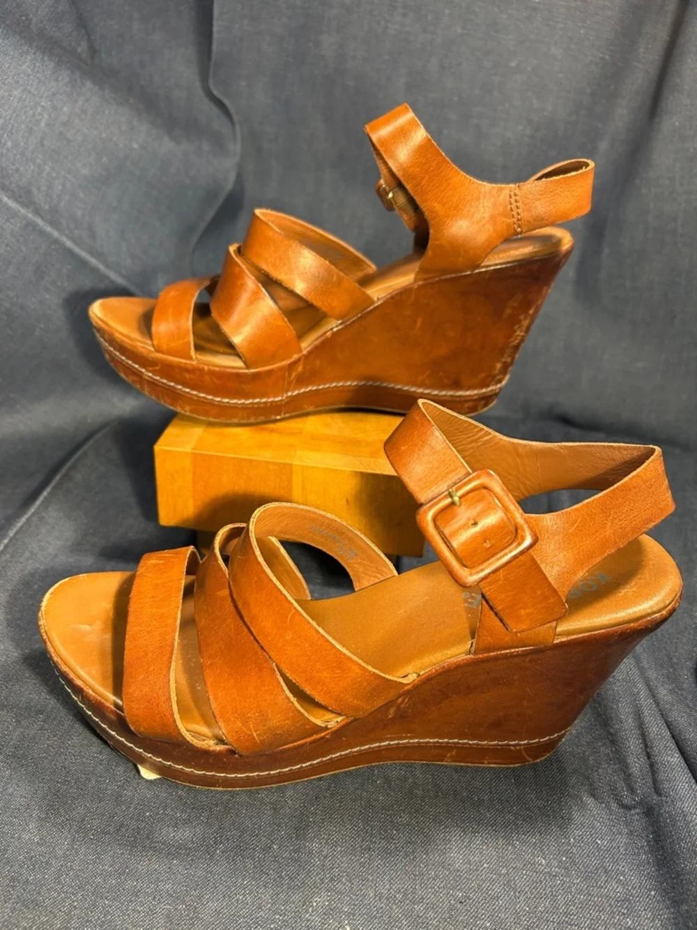 Kork-Ease leather wedge platform sandals shoes